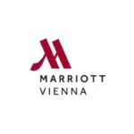 Das Logo von Marriott Vienna zeigt ein stilisiertes rotes M über dem Schriftzug MARRIOTT VIENNA in Schwarz auf weißem Hintergrund.