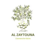 Logo von Al Zaytouna mit der Abbildung eines Olivenbaums, arabischer Schrift unterhalb des Baums und den Schriftzügen „AL ZAYTOUNA“ und „Libanesische Küche“ darunter.